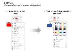 Suitcase magnifier dollars bar graph ppt icons graphics