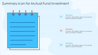 Summary Icon For Mutual Fund Investment In Powerpoint And Google Slides