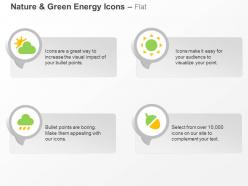 Sun cloud rain green energy conservation ppt icons graphics