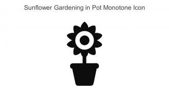 Sunflower Gardening In Pot Monotone Icon In Powerpoint Pptx Png And Editable Eps Format