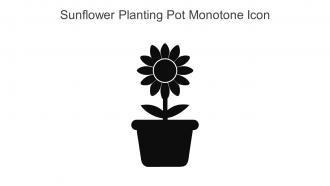 Sunflower Planting Pot Monotone Icon In Powerpoint Pptx Png And Editable Eps Format