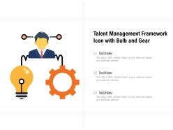 Talent management framework icon with bulb and gear