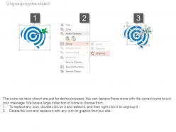 Target board with icons for business target selection powerpoint slides