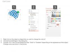 Target board with icons for business target selection powerpoint slides