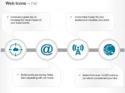 Target cloud internet wifiantenna globe ppt icons graphics