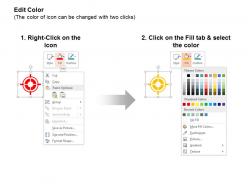 Target location travel destination path traffic light ppt icons graphics