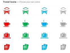 Taxi coffee bag passport ppt icons graphics