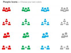 Team leader organizational chart male female team members ppt icons graphics