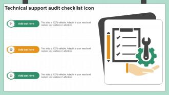 Technical Support Audit Checklist Icon Ppt Template