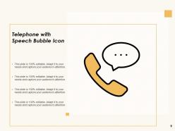 Telephone Icon Customer Support Smart Speech Bubble Video Conferencing