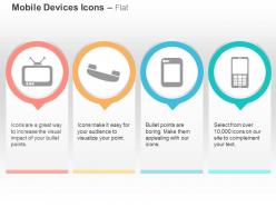 Television phone tablet mobile ppt icons graphics