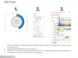 Three boxes showing vision mission and goals with icons ppt slides