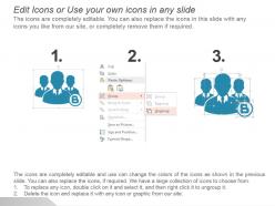 Three boxes showing vision mission and goals with icons ppt slides