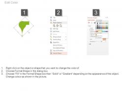 Three staged timeline with icons for business agenda powerpoint slides