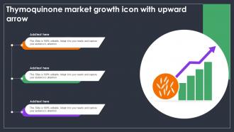 Thymoquinone Market Growth Icon With Upward Arrow Ppt Sample