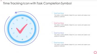 Time tracking icon with task completion symbol