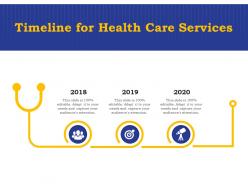 Timeline for health care services ppt powerpoint presentation icon grid