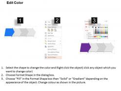 Tl four staged arrow text boxes with icons powerpoint template slide