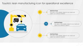 Toyotas Lean Manufacturing Icon For Operational Excellence Ppt Presentation