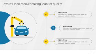 Toyotas Lean Manufacturing Icon For Quality Ppt Example