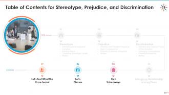 Training module on diversity and inclusion - understanding stereotype, prejudice, discrimination