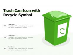 Trash can icon with recycle symbol