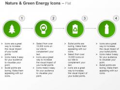 Tree bulb cell bottle green energy ppt icons graphics