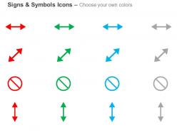 Two directional ban vertical arrow ppt icons graphics