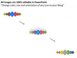 Un seven staged cube diagram with icons flat powerpoint design