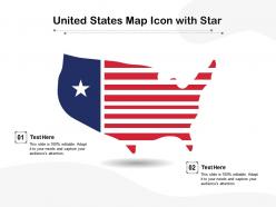 United states map icon with star