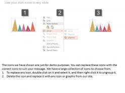Use five staged mountain chart and icons for business analysis flat powerpoint design