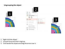 Use five staged puzzle semicircle and icons flat powerpoint design