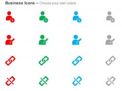 User edit link no link ppt icons graphics