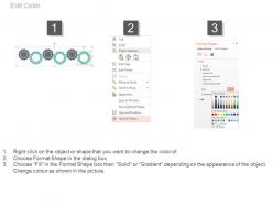 View six staged gears and icons for process flow and control flat powerpoint design
