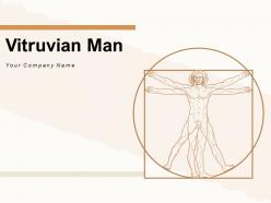Vitruvian man collages circular frame business activities physiology