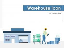 Warehouse Icon Document Depicting Managing Logistics Security