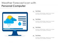 Weather forecast icon with personal computer