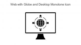 Web With Globe And Desktop Monotone Icon In Powerpoint Pptx Png And Editable Eps Format