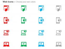 Website login mobile transaction computer online banking ecomm website online shopping ppt icons graphics