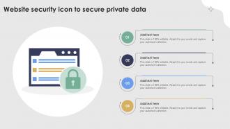 Website Security Icon To Secure Private Data Ppt Presentation