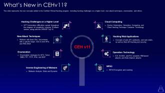 Whats new in cehv11 ppt powerpoint presentation icon deck