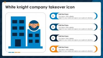 White Knight Company Takeover Icon Ppt Sample