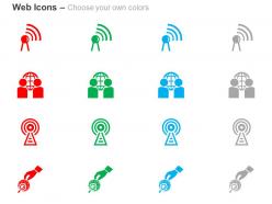 Wifi antenna social connection antenna safety ppt icons graphics