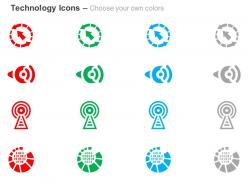 Wifi antenna volume control ppt icons graphics