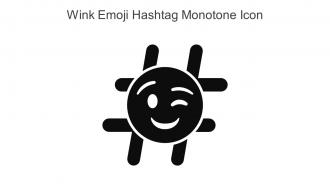 Wink Emoji Hashtag Monotone Icon In Powerpoint Pptx Png And Editable Eps Format