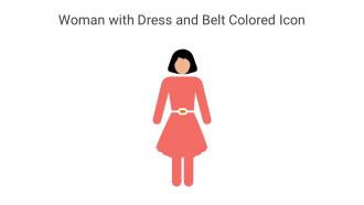 Woman With Dress And Belt Colored Icon In Powerpoint Pptx Png And Editable Eps Format