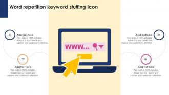 Word Repetition Keyword Stuffing Icon Ppt Slides