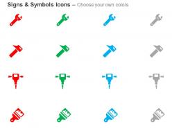 Wrench hammer paint brush tools ppt icons graphics