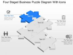Yd four staged business puzzle diagram with icons powerpoint template