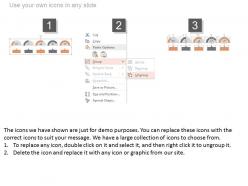 Year based timeline with tags and icons powerpoint slides
